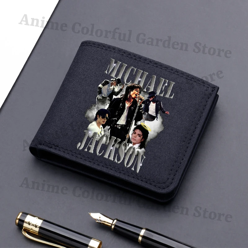 MJ Michael Jackson Nylon Wallet - Fashionable Anime Cartoon Wallet for Men, Portable Hip Hop Style Money Bag and Credit Card Holder Gift