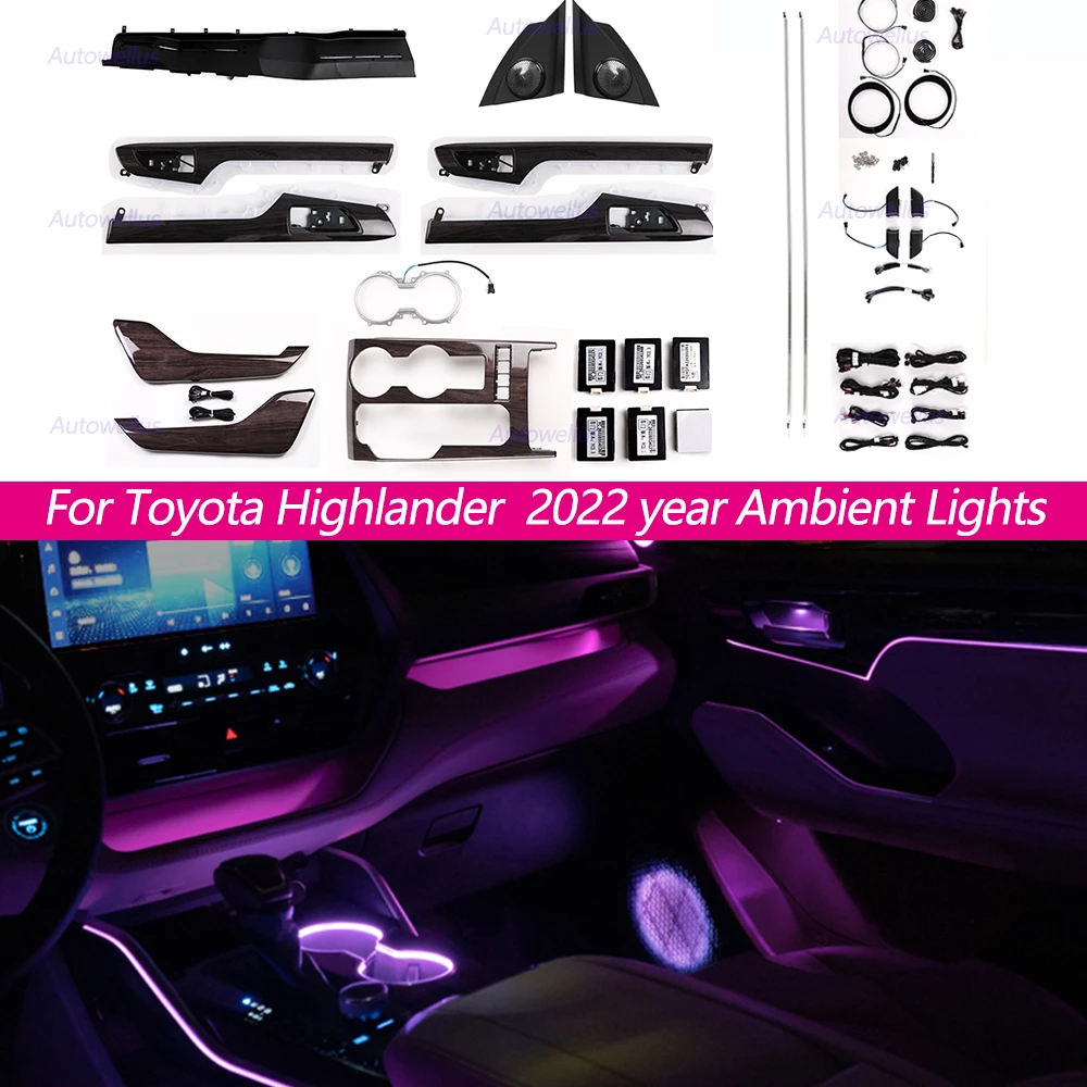 64 ColorsFor Toyota Highlander 2022 Led Car Ambient Repacement Panel