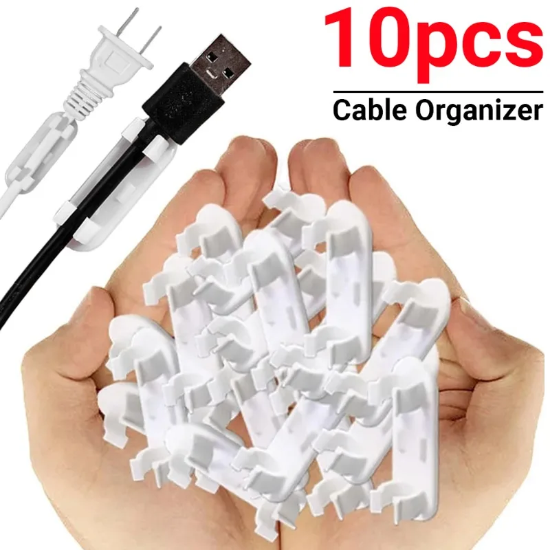 

10/1Pcs Protable Cable Clips Cord Organizers Holder Self Adhesive Desktop Cable Winder Tidy Management for Earphone Mouse Wire