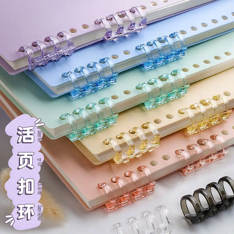 

4-Hole Clip Ring Loose-Leaf Buckle Manual Detachable A5 Loose-Leaf Punching Diy Homemade Plastic Coil Binding.