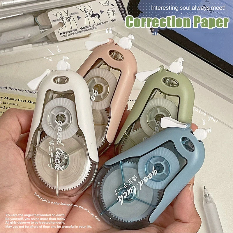 Correction Tape With High Aesthetic Value Four Colors Large Capacity Correction Tape With Flip Cover Silent and Smooth Student correction tape