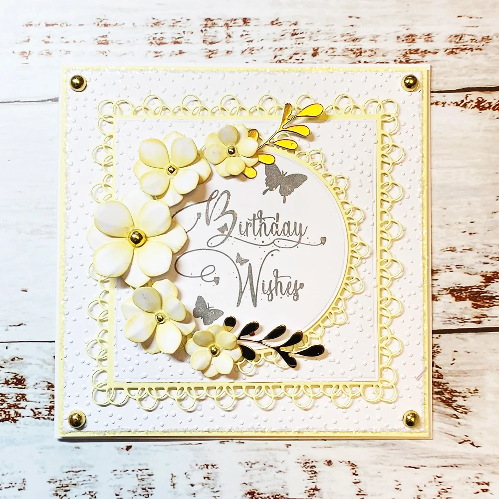 Charmed Rectangles and Circles 2 DIY 스크랩북 장 금속 절단 다이 인사말 카드 엠보싱 템플릿