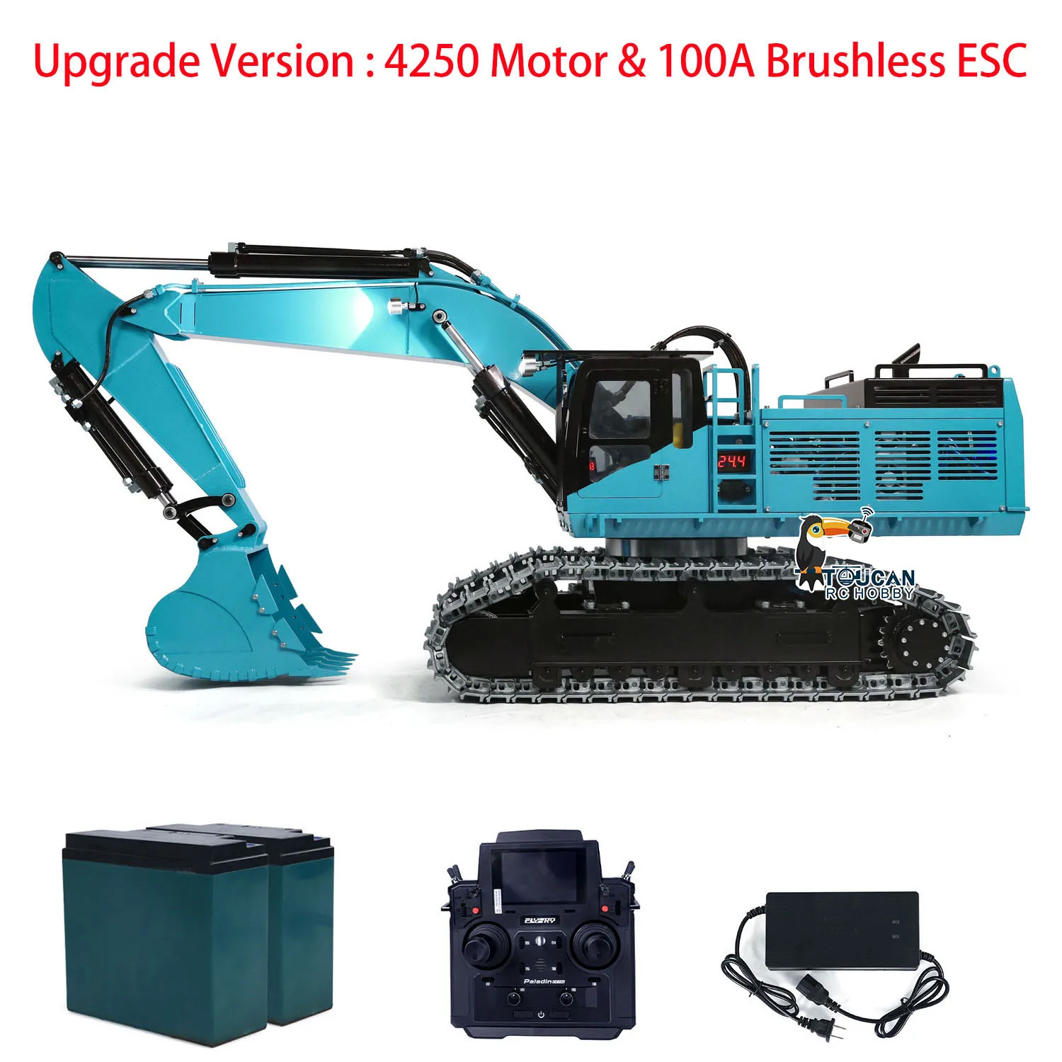 385CF RC Hydraulic Excavator 1/8 Heavy Duty Machine Sound PL18EV Lite Remote Control Digger Model Construction Vehicle THZH1841 3