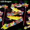 1M/2M LED Luminous Dragon Dance Ribbon Playing Dragons Children's Props Hand Dance Fitness Swing Lantern Wulong Lion Head 1