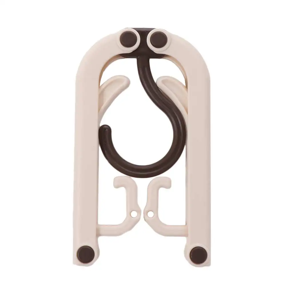 Description Picture 3 of item5Pcs Anti-slip Foldable Clothes Hanger Space Saving Windproof Clothes Drying Rack with 2 Clothespins Plastic Coat Hanger