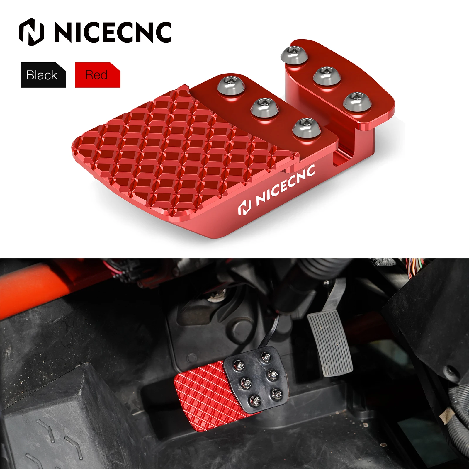 nicecnc atv enlarged rear brake pedal extender for yamaha blaster 200 yfs200 1988 2006 2002 accessories blue red black For Maverick X3 Brake Pedal Extender For Can Am Maverick X3 4x4 Turbo DPS Max R RR CNC-machined Anodization UTV Accessories