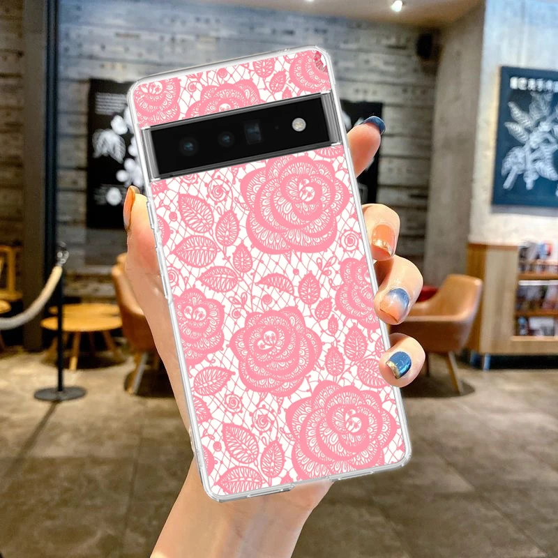 Clear Lace Printed Soft TPU Phone Case