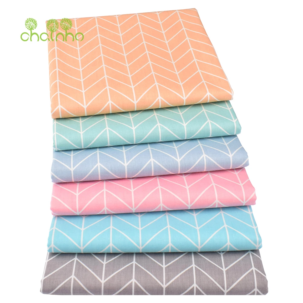 Chainho,Printed Twill Weave Cotton Fabric,DIY Sewing Quilting Material,Patchwork Cloth,6 Designs Cartoon Series,2 Sizes,15C335