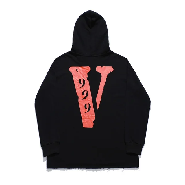 Vlone Fashion Brand Hip Hop 999 Large V Printing Series Couple Hooded Sweatshirts 1