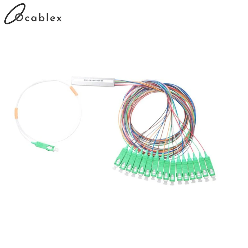 High Quality SC APC 1X16 Fiber Optic Splitter PLC FTTH 0.9mm SteelTube 1m Connector Cassette Insertion Type Communication Kit