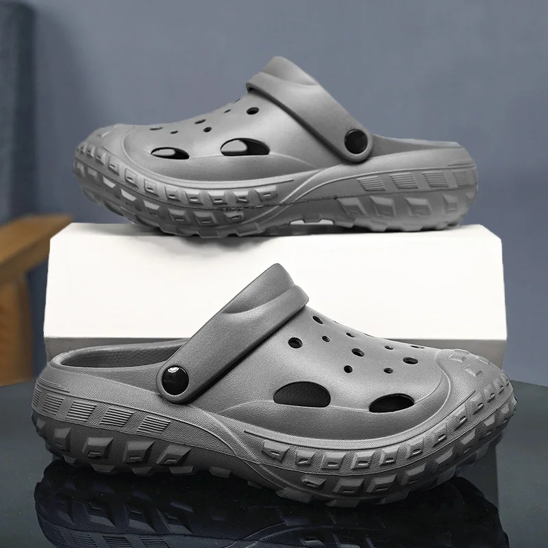 

2023 New Fashion Summer Sandals Men Clogs Slippers Soft Bottom Beach Sandals Men Clog Sandals Comfortable Breathable Ankle-Wrap