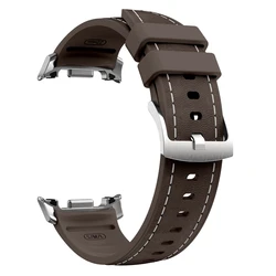 Premium Silicone - Leather Hybrid Sports Strap - Galaxy Watch 8 (Black Coffee)