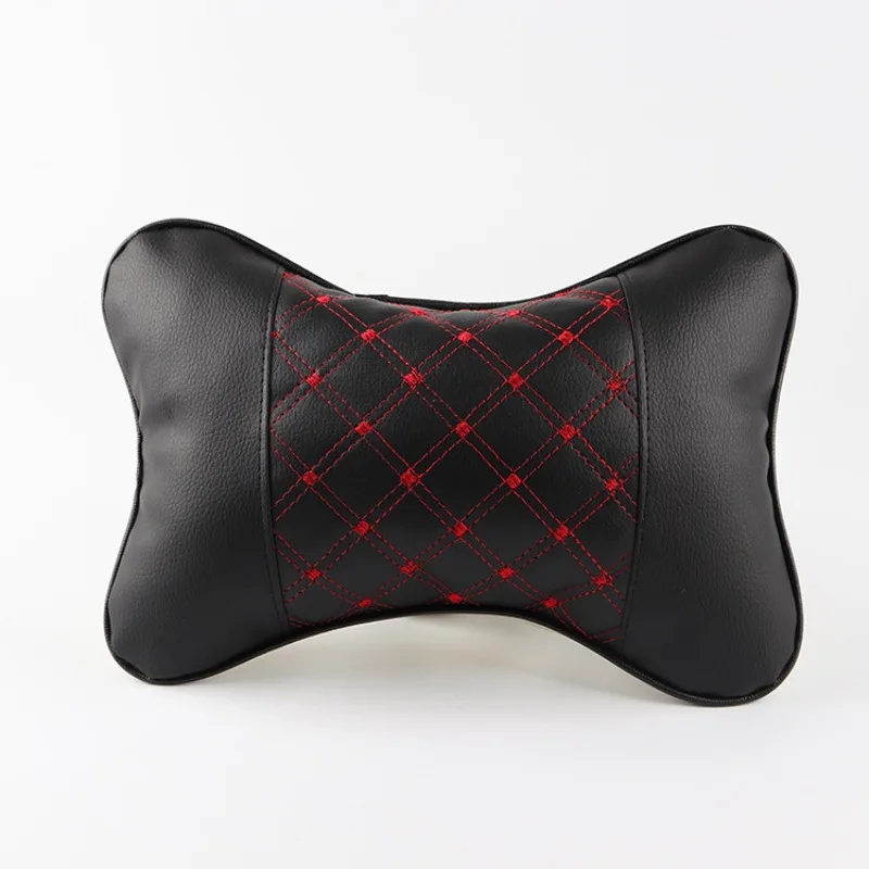 

2022 New Mini Universal Car Headrest Support Neck Pillow Both Side PU Leather Auto Head Neck Pillow Pad for 4 Seasons