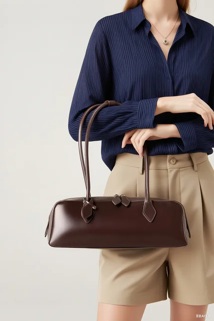 2025 Genuine Leather Bags Women Shoulder Bag Luxury Cowhide Ladies Handbag Female Commuter Shopping Underarm Bag 1