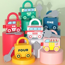 

6pcs Learning Lock with Key Set Early Educational Numbers Matching Locks Parent-children Interactive Unlocking SensoryToys