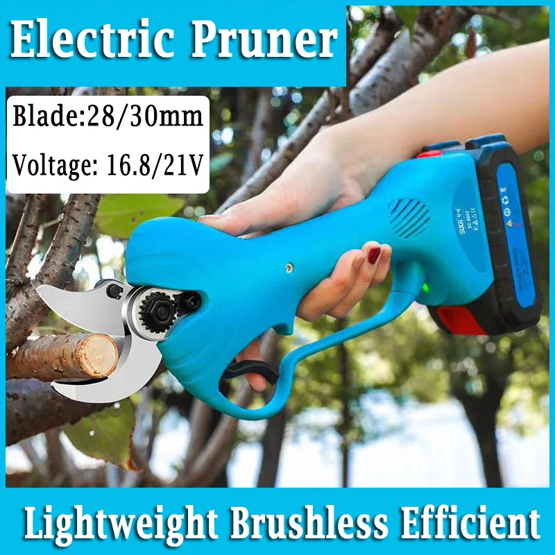 16.8/21V Cordless Electric Pruner Lithium-Ion Pruning Shear Electric Scissors Bonsai Electric Tree Branches Cutter Garden Tools