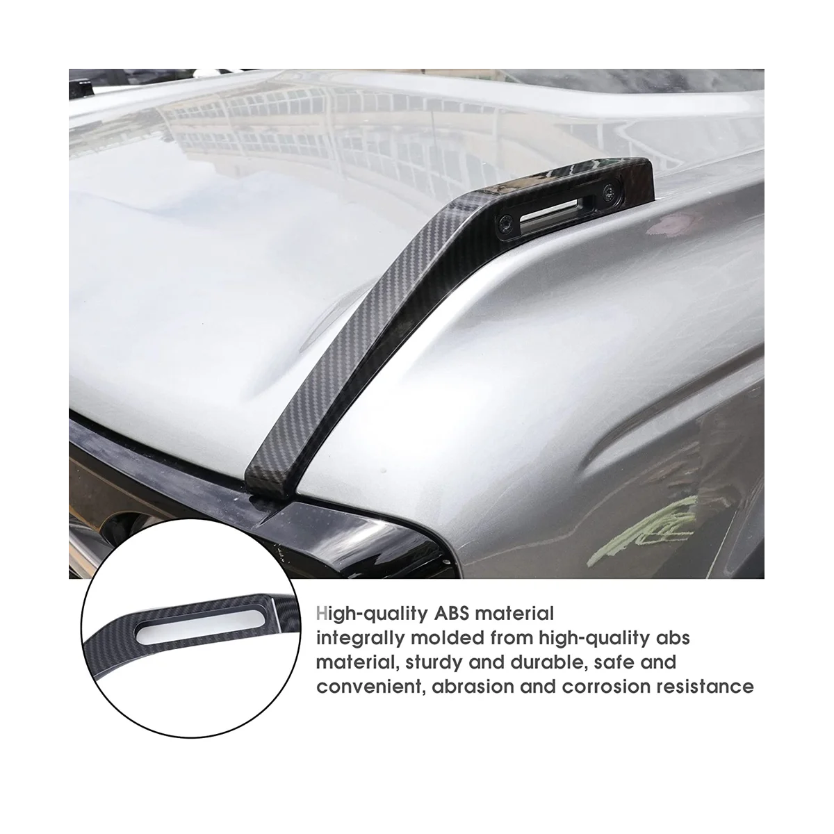 Hood Trail Sights Cover Decoration Cover, 2 Pack Carbon Fiber