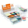 A Set Of 25/44 Ultimate Drawer Storage Solution Kit - Transparent Multifunctional Plastic Storage Set With Adjustable Dividers A 1