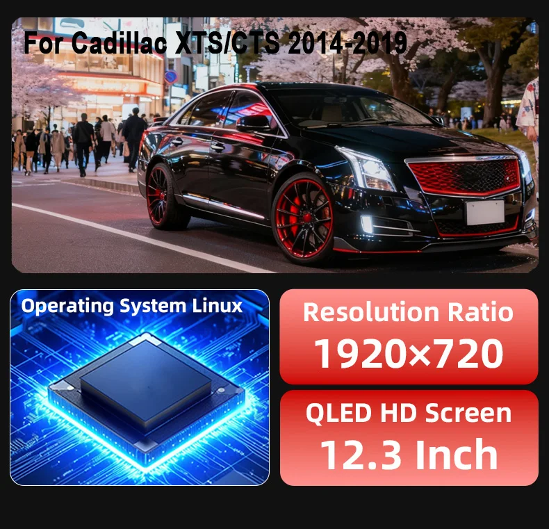Digital Instrument Cluster For Cadillac XTS CTS-L 2014–2019 Wireless CarPlay Spe