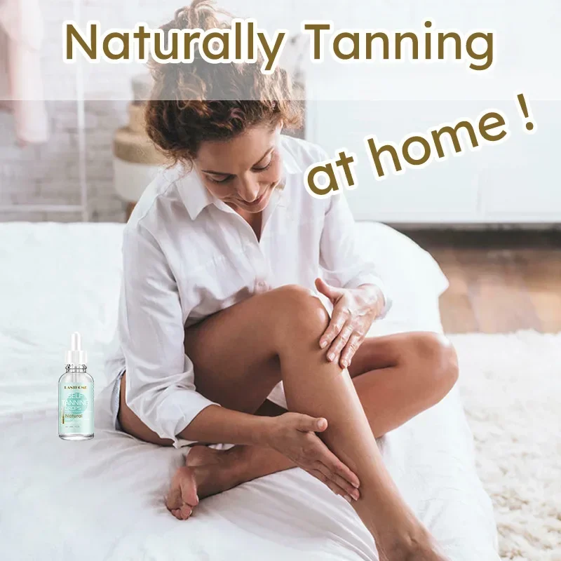 Lanthome 30ml Self-Tanning Drops Body Lotion Natural Tanning Oil for Skin Care Without UV Damage Quickly Absorb Sun Tan Body Oil