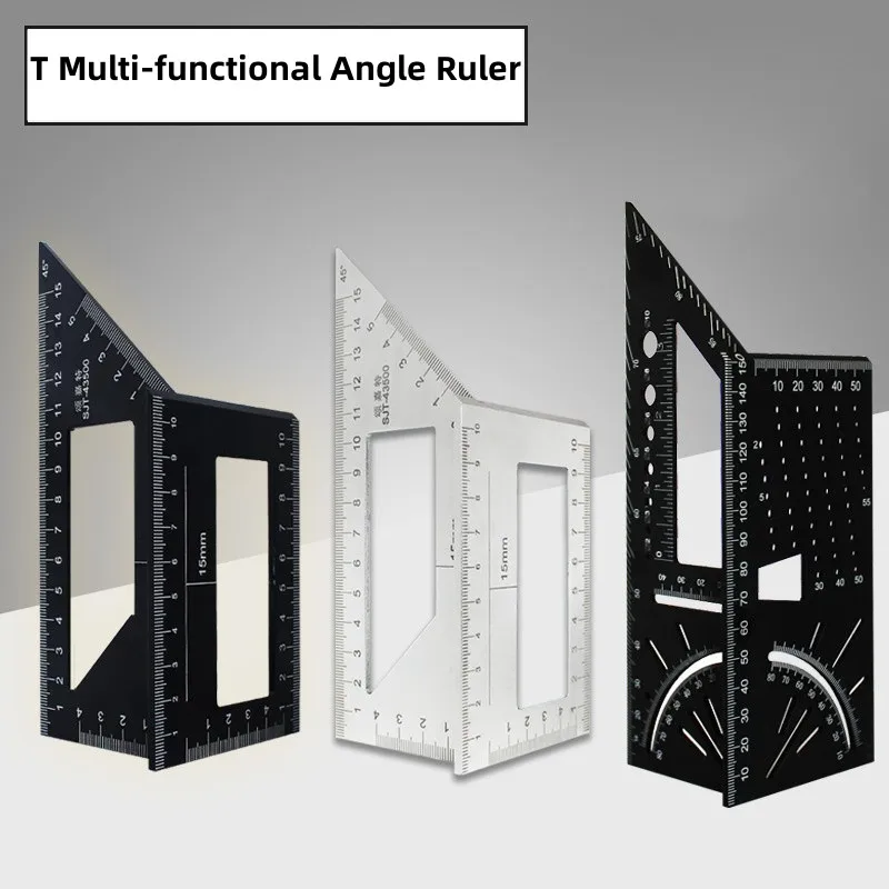 Multifunctional Angle Ruler 45 90 Degree Aluminum Alloy Accurate Woodworking Square Angle Ruler Marking Gauge Carpenter Tool carpenter measuring tool angle measuring tool angle protractor