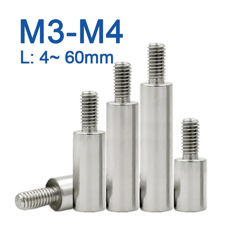 5pcs/lot M3 M4 +6mm thread length 304 Stainless Steel Hex Standoff Male to  Female Standoff Spacer screw - AliExpress