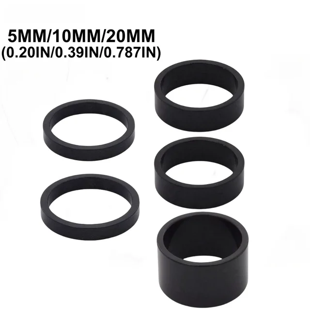 5PCS Aluminum Alloy Bicycle Headset & Handlebar Stem Spacers Set of 5MM,10MM,20MM Fit 1 1/8"