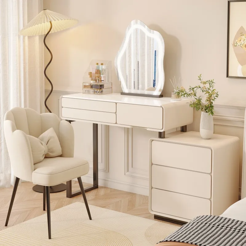 

Mirror Makeup Dressers Stool Bedroom Nordic Nightstand Vanity Lights Girls Women Drawer Dressers Storage Tocadores Furniture