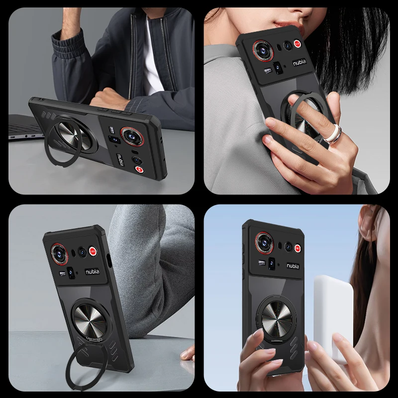 Magnetic 360° Rotating Transparent Cooling Case - Shockproof with Heat Dissipation