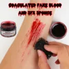 Bowitzki Halloween Makeup Special Effects Oil Face Body Paint Fake Blood Scar Wax Charred Ash Powder with Sponges Brush 4