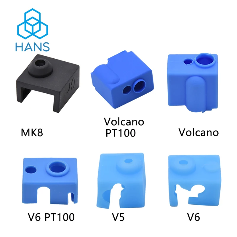 3D Printer Part Silicone Sock for V6 Volcano V5 J-head Hotend Extruder MK8/CR10/CR10S Heated Block Warm Keeping Cover