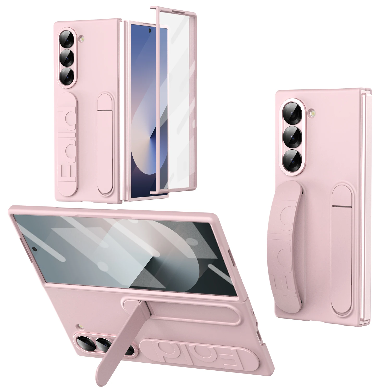 Luxury Phone Case with Bracket and Glass Film – Enhanced Protection with Silicone Grip
