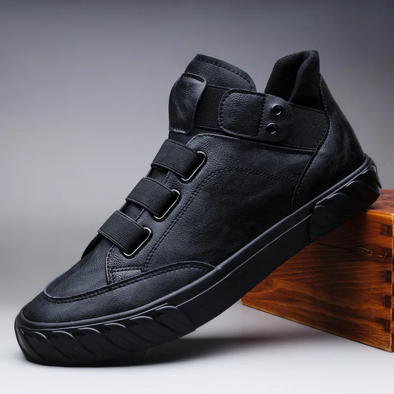 Fashion Shoes New Men's Black High Top Casual Shoes Men Wear