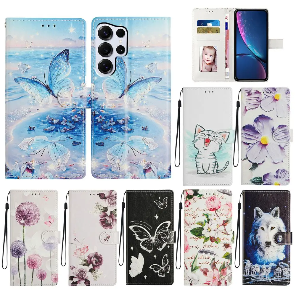 Butterfly Flower Leather Flip Phone Case - Elegant and Durable Back Cover