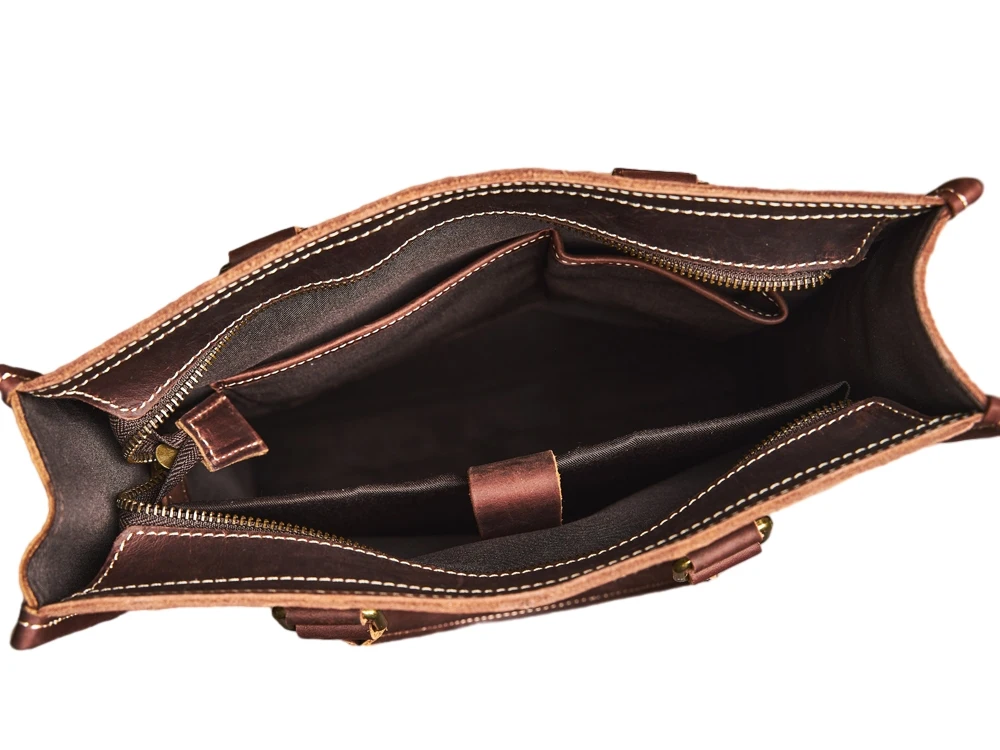Vintage Echtes Leder männer Schulter Tasche Große Kapazität Totes Männer Handtasche Mode-Business Aktentasche Männliche Schulter Messenger – Detail 12