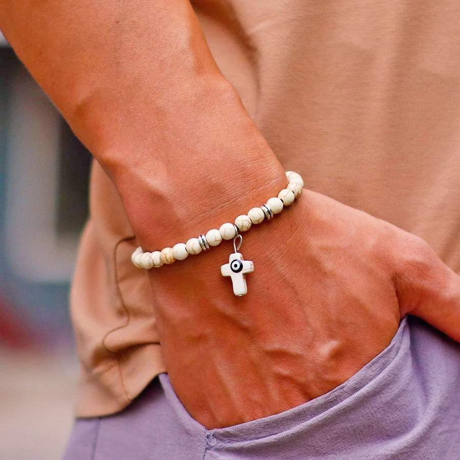 Bohemian Howlite Stone Beach Bracelet for Men and Women