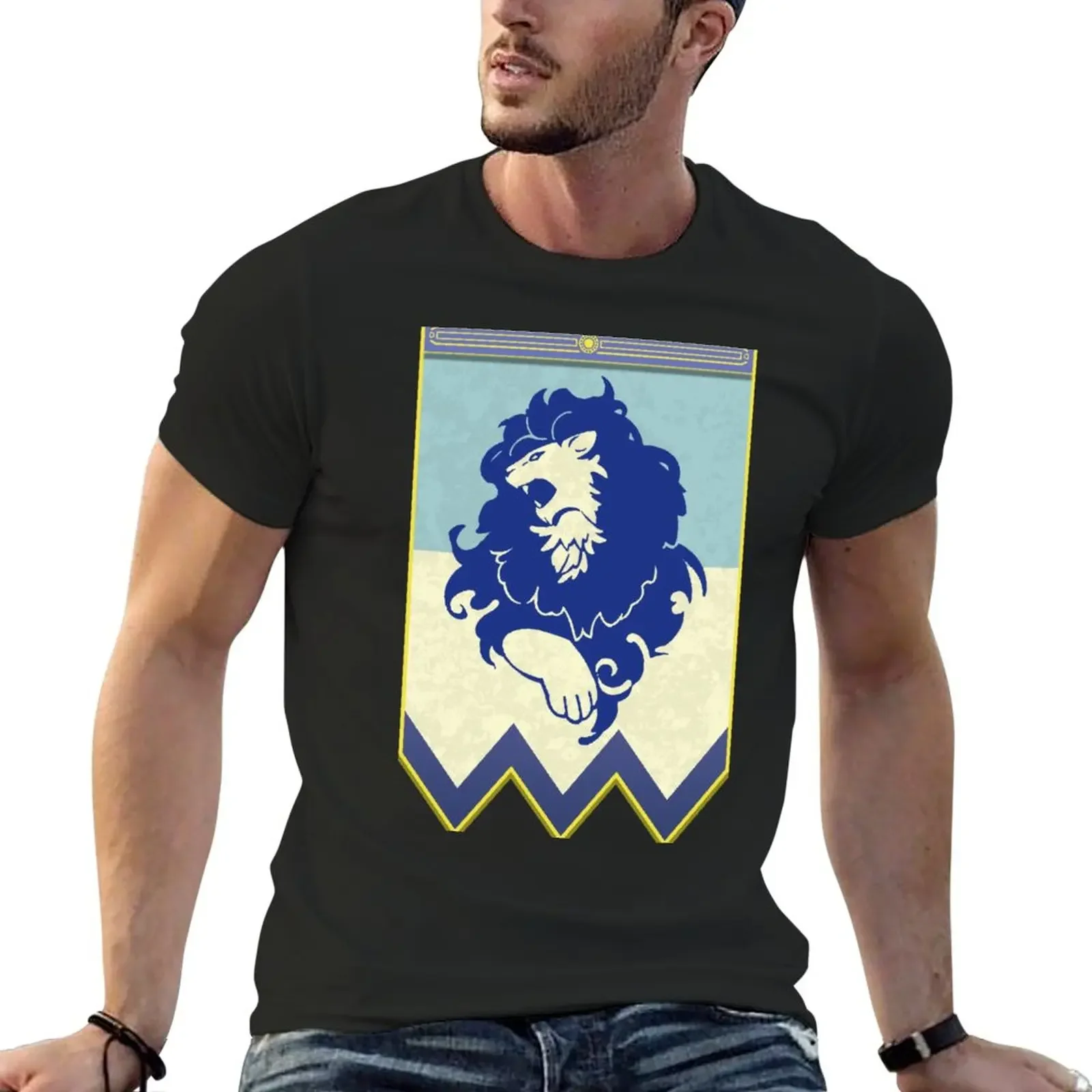 Fire Emblem 3 Case: Blue Lions Banner T-Shirt Abbigliamento Estetico Blanks Magliette Nere Per Uomo