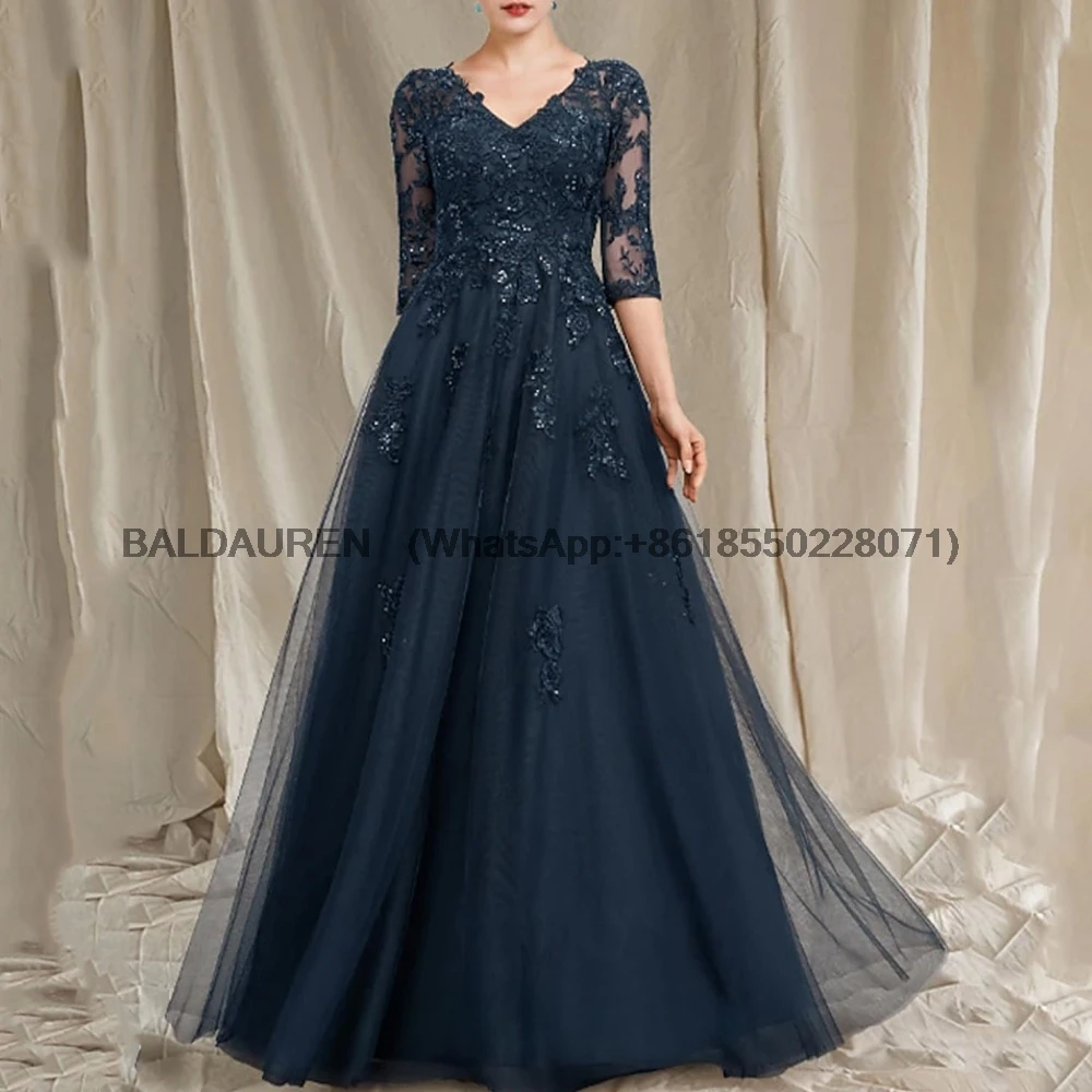 Mother Bride Dresses A Line Tulle Applique Wedding Party Gown