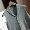 ZOCEPT High Quality Goat Cashmere Vest for Men Autumn Winter Casual Knitted Business Lapel Sweater Sleeveless Cardigan Waistcoat 2
