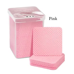 Premium Lint-Free Nail Polish Remover Cotton Pads for Manicure and Nail Art Cleaning (Pink-200pcs)