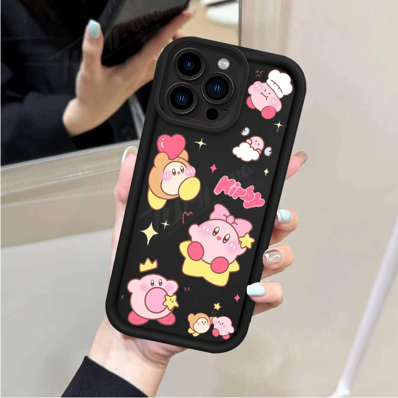 thumbnail image 1 of Lovely Stars k-kirby funda de teléfono mate para iPhone 14, 15 Pro Max, 13, 12, 11, X, XS, XR, 7, 8 Plus, SE 2020, funda de silicona suave a prueba de golpes, 1 of 5