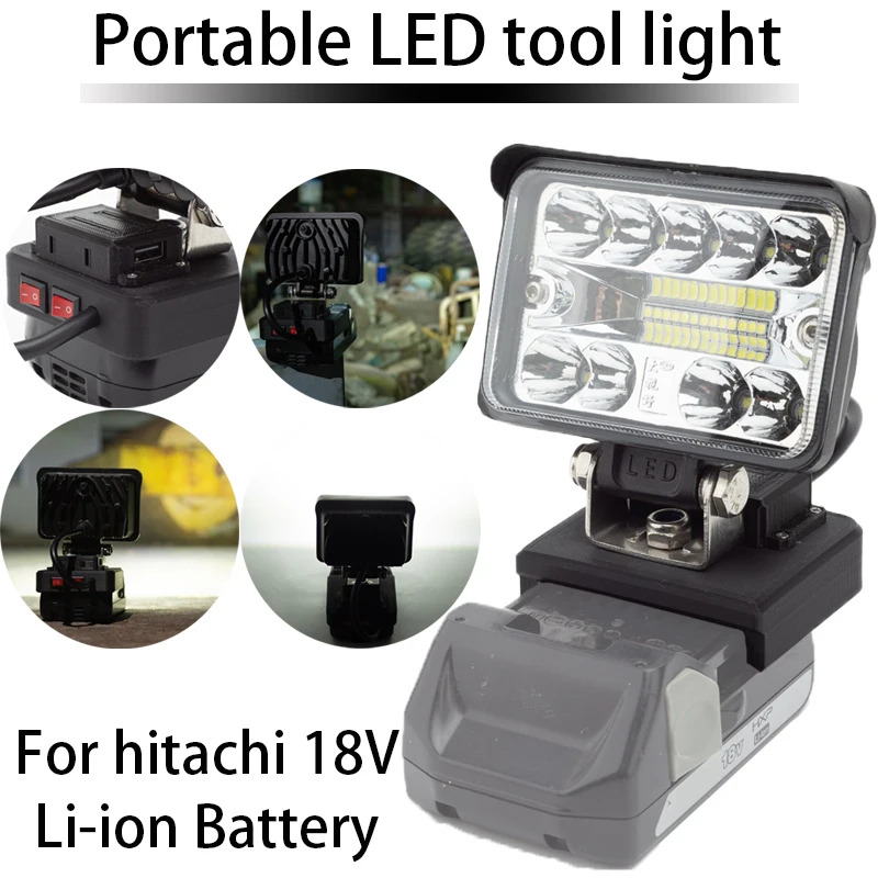 

12W LED Work Light for hitachi/Hikoki 18V Li-ion Battery Flashlight Cordless LED Tool Light, Emergency Camping Light