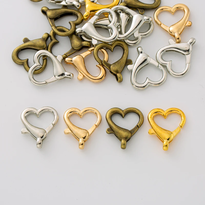 10 stücke Metall Liebe Herzform Karabiner verschluss Verbindung Schnalle für DIY Schmuck machen Schlüssel bund Anhänger Zubehör Material