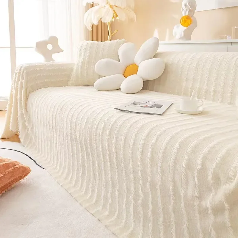 

Soft Sofa Cover for Living Room Non-Slip Solid Thick Sofa Cushion Mat Simple Style Plush Sofa Towel Home Couch Decor