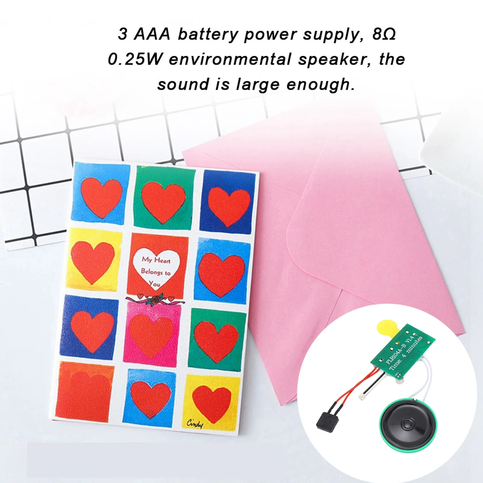 4 Minutes DIY Recordable Voice Module Recordable Voice Repeated Recording Voice Greeting Card for Gift Boxes Christmas Card