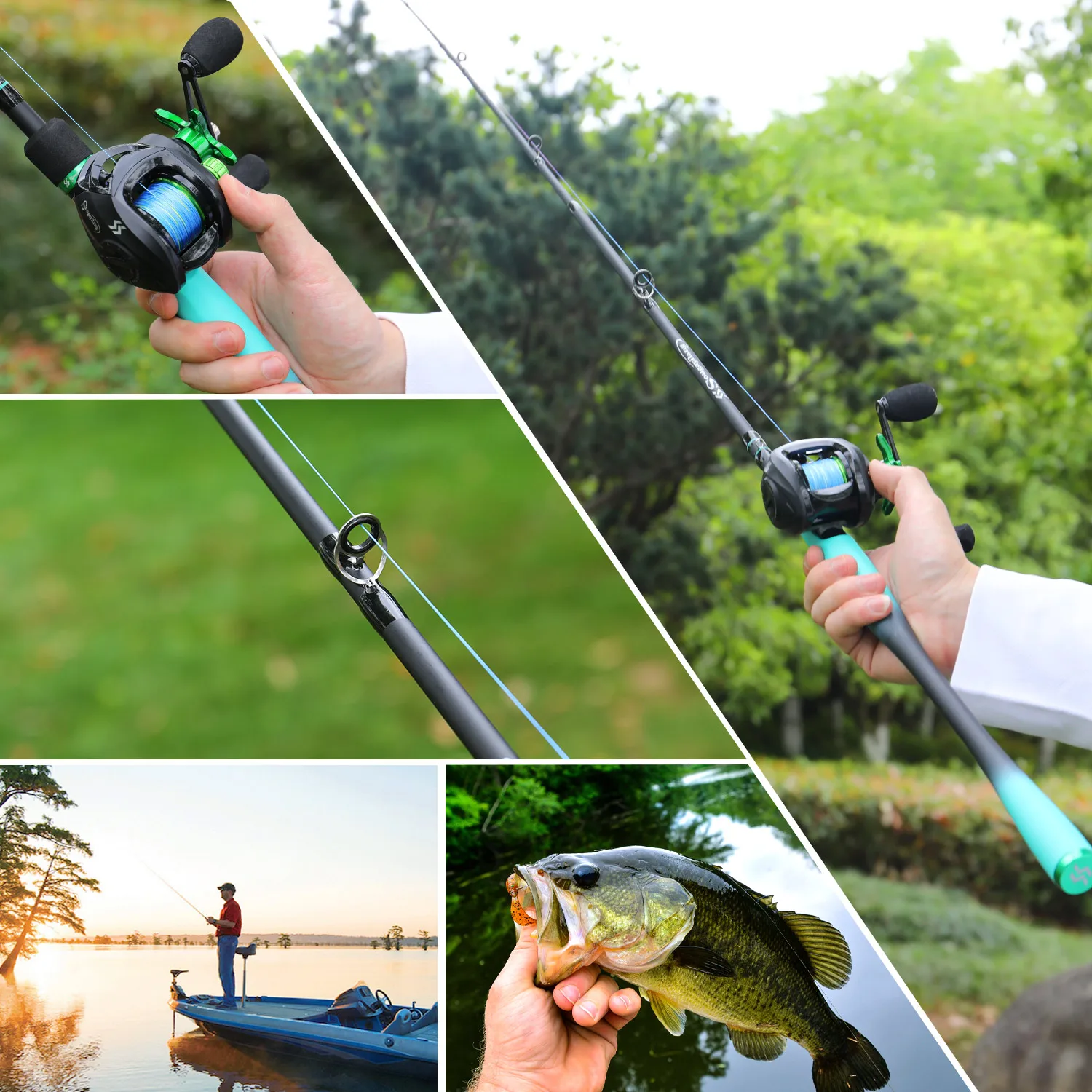 Sougayilang Fishing Rod and Reel Combo Set 1.8-2.1m Casting Rod and 7.2:1  Gear Ratio Baitcasting Reel for Bass Freshwater Pesca - AliExpress