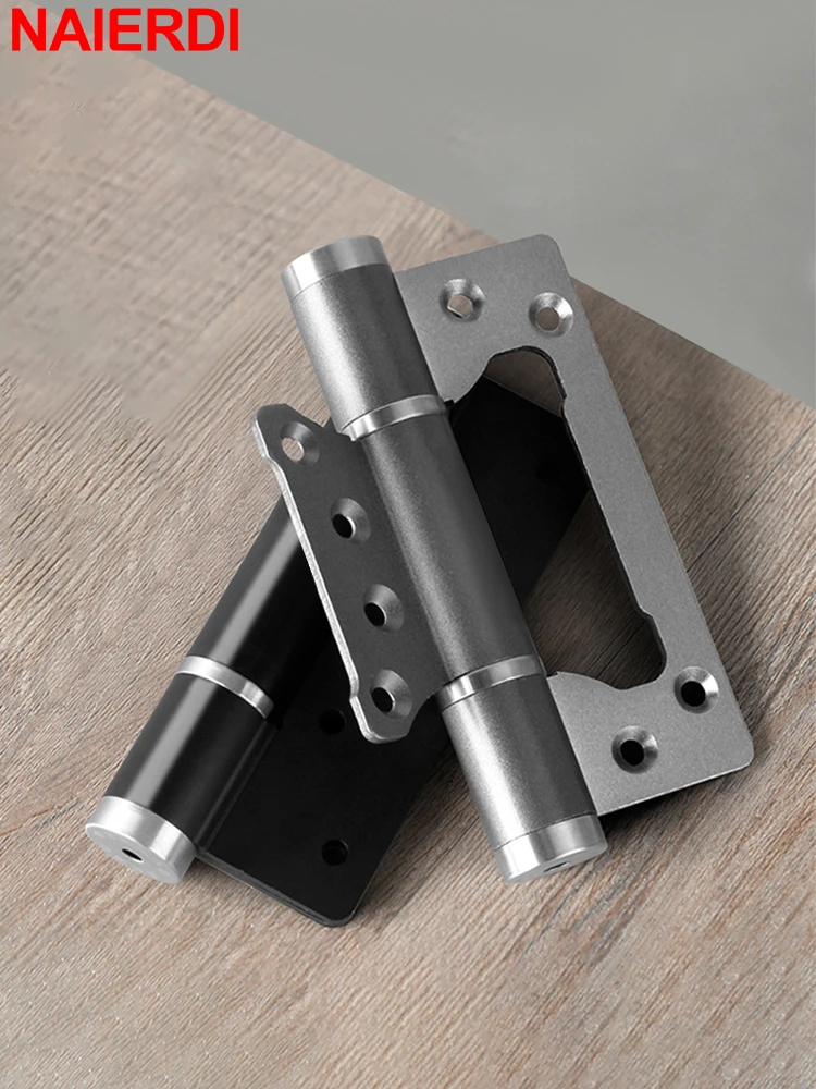 Naierdi-liga de Alumínio Dobradiças Hidráulicas Ajustável Silver Door Closer Hardware in Pack
