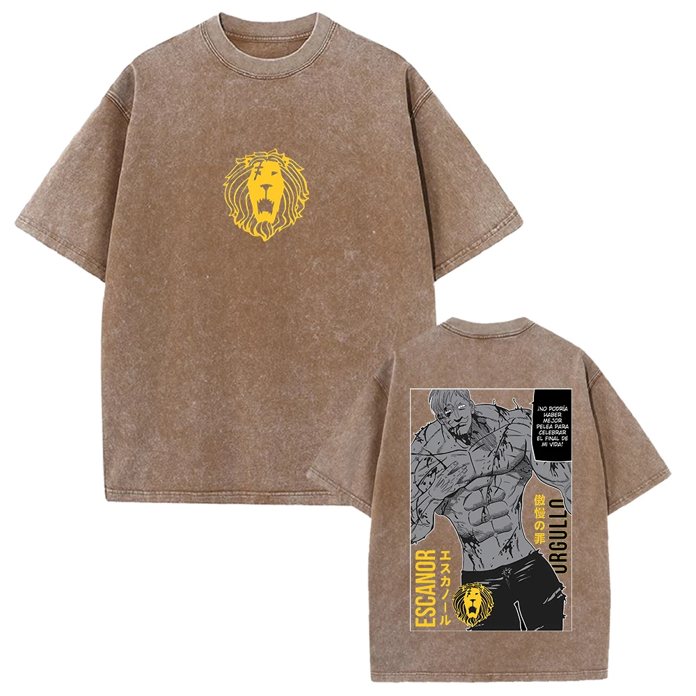Vintage Washed Manga Graphic T-Shirt - Unisex Oversized Cotton Tee