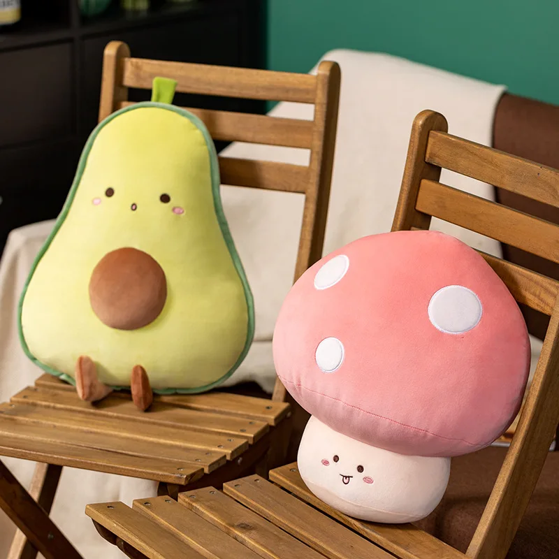 Fruit Avocado Stuffed Pillow Soft Banana Plush Toy Cute Cartoon Mushroom Doll Carrot Plush Pillow Gift for Girls plush toys
