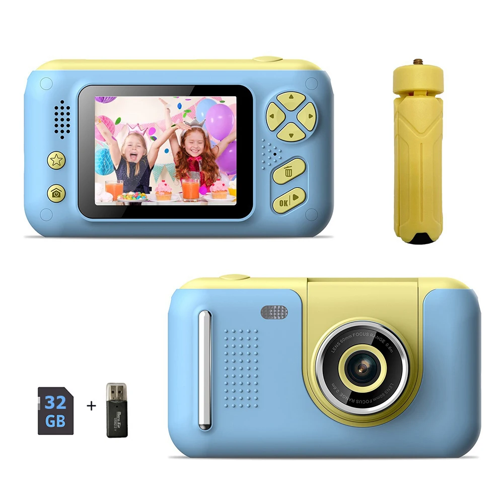 2.4 Inch Ips Color Screen Digital Camera 40mp 1080p Children Kids Camera 180 Degrees Rotation Digital Photo Camera Birthday Gift
